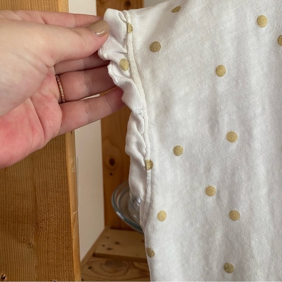 Boden White Metallic Gold Dots Faye Jersey T-shirt Dress - Picture 11 of 16